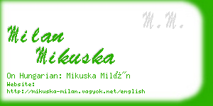 milan mikuska business card